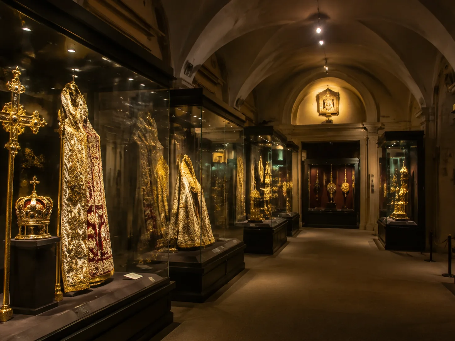 Display halls of the Imperial Treasury at the Hofburg