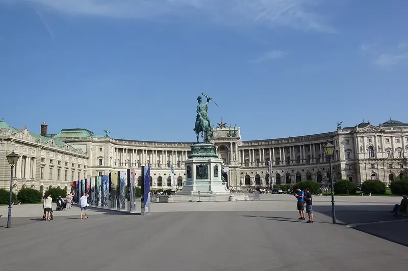 Heldenplatz with the Archduke Charles statue and the Neue Burg behind